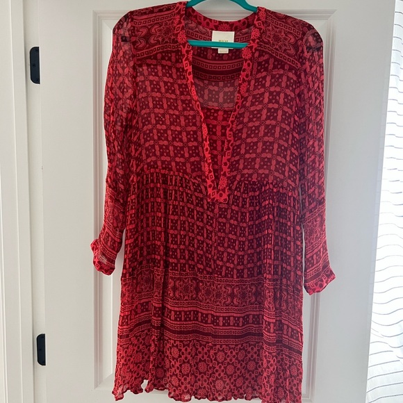 Maeve Red Geometric Patterned Dress - Picture 4 of 5